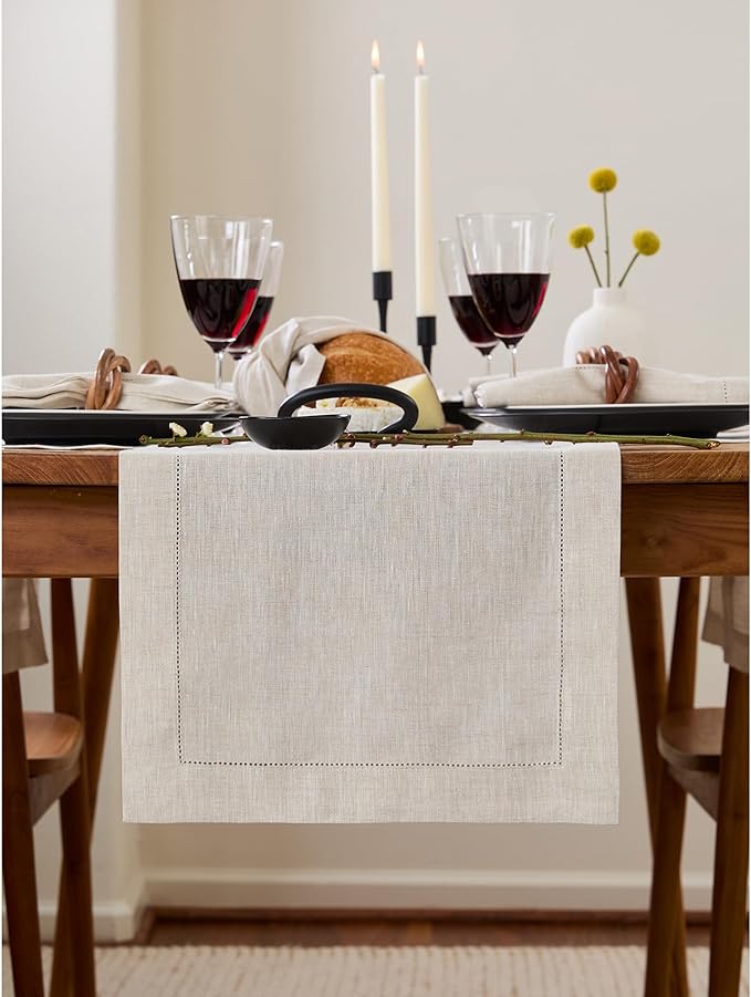 Solino Home Linen Light Natural Table Runner 156 Inches Long by SolinoHome