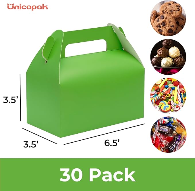 UnicoPak 30 Pack Green Gable Treat Boxes Party Favor Goodie Bag Boxes - Image 2