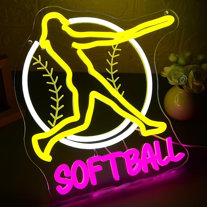 Softball Neon Sign for Wall Decor Dimmable Softball Party Neon Light for Girls - Image 2
