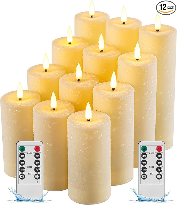 Da by 12 Pack Outdoor Waterproof LED Flameless Candles by Daby