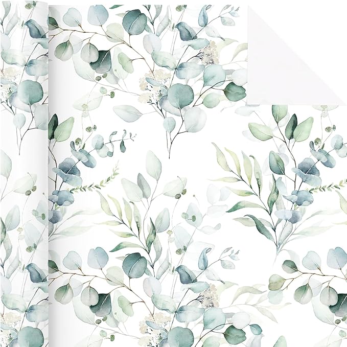 WRAPAHOLIC Eucalyptus Leaves Wrapping Paper Roll - Image 2
