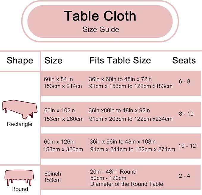 Burgundy 6 Pack Round 60 Inch Tablecloth, Premium Polyester Table Cloth - Image 5