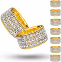 Rhinestone Napkin Ring Diamond Napkin Rings Stainless Steel Gold Crystal Napkin by RAYYXP