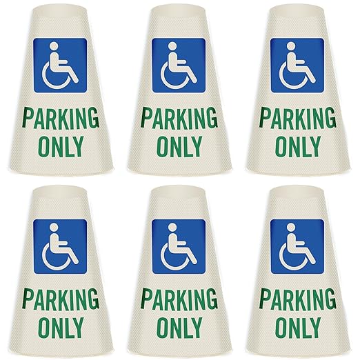 SmartSign 6-Pack "Handicapped Parking Only" Reflective Cone Message Sleeve - Image 6