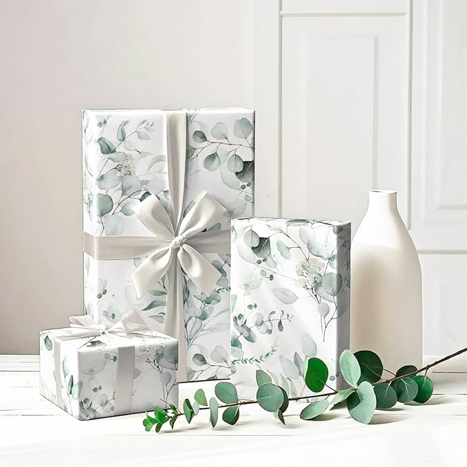WRAPAHOLIC Eucalyptus Leaves Wrapping Paper Roll - Image 6