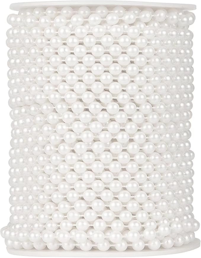 82 Feet Faux Pearl Beads Garland 6mm Craft String Pearls by Unknown