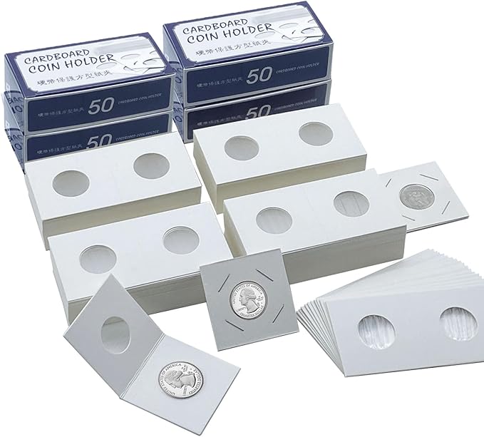 200 PCS Premium Cardboard Coin Flips 2 x 2 inch Coin Collection Supplies by Xxmbbjy