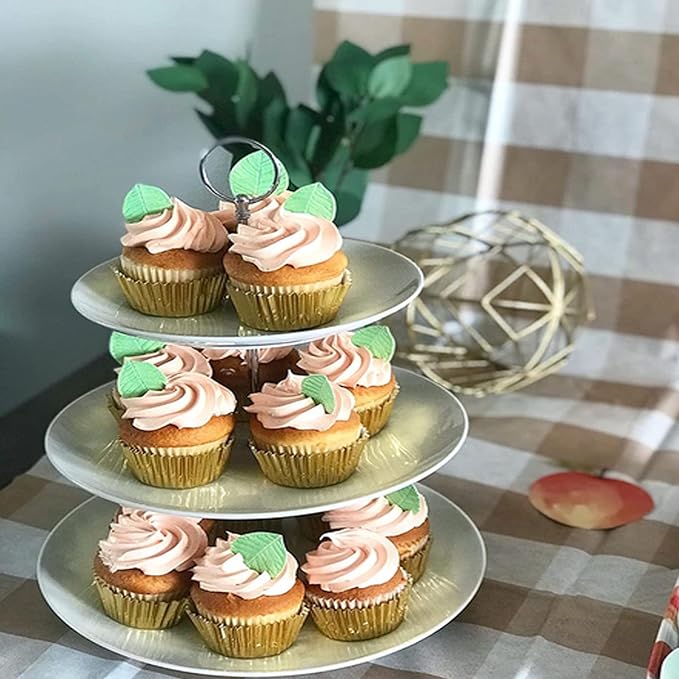 GEORLD 24Pcs Edible Cake & Cupcake Toppers Green Leaves Decoration … - Image 3