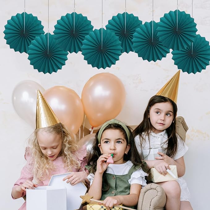 Green Birthday Decorations, DIY Green Paper Fans Hanging Decoration, Party - Image 4