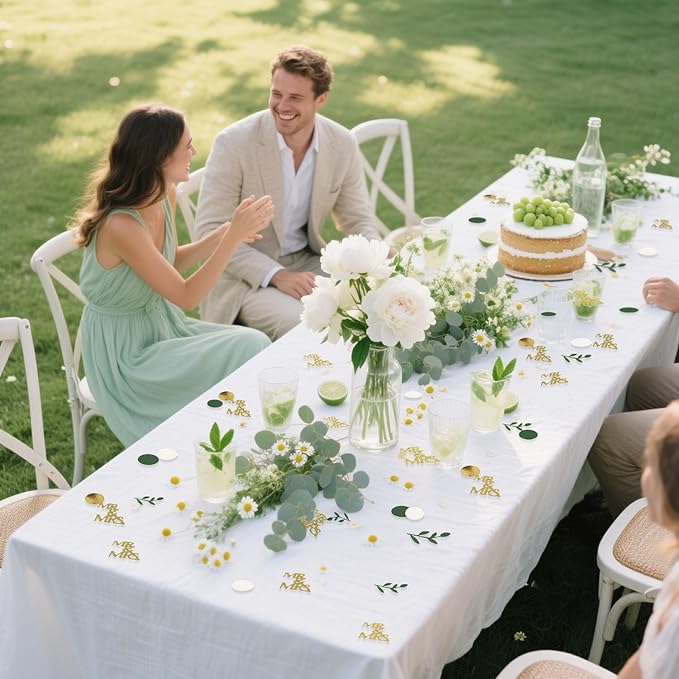 200 Pcs Gold Bridal Shower Decorations, Wedding Table Confetti, Glitter Mr Mrs - Image 2