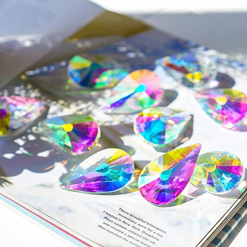 10 Pack Colorful Crystal Prisms Suncatcher, Sun Shine Catcher Rainbow Pendants by HDHYALINEDORA