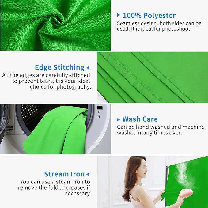 HEMMOTOP Green Screen Backdrop, 10 x 20 ft Large Chromakey Greenscreen - Image 2