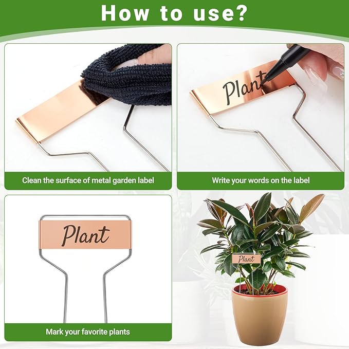 80 Pcs 10" High Plant Labels, Include 40 Copper Metal Plant Tags and 40 - Image 4