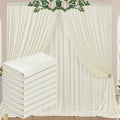 40 ft x 10 ft Wrinkle Free Ivory Backdrop Curtain by Outpain