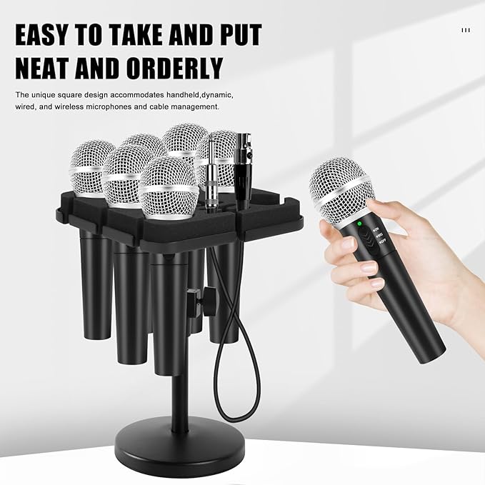 Multi Microphone Holder, Wired and Wireless Mic Holder - Image 3