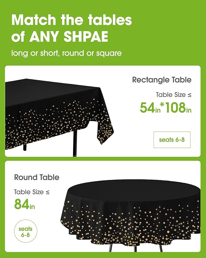 Pureegg Plastic Table Cloth Disposable 10 Pack, 54 x 108 Inch Table Cloths - Image 2
