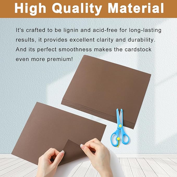 28 Sheets Coffee Color Cardstock 8.5 x 11 Craft Paper, 92lb Chocolate Brown - Image 4
