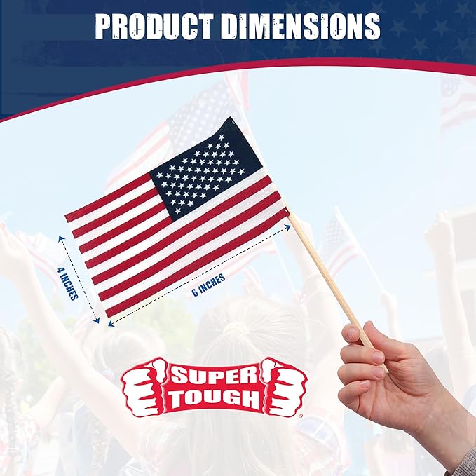 Super Tough Small American Stick Flags 4’’x6’’ - Image 3