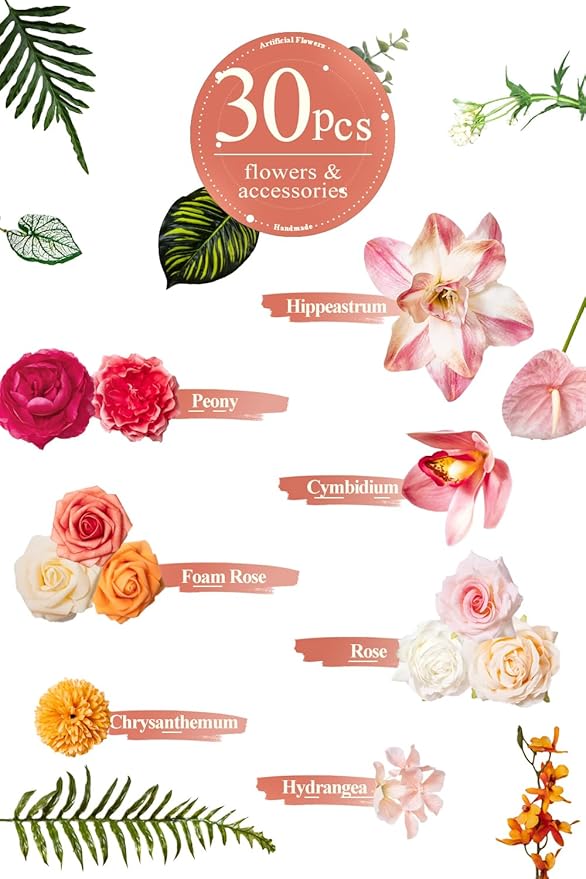 TINGE TIME Artificial Flowers Combo, Fake Flowers Box - Image 2