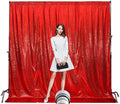 Poise3EHome 7Ft x 7Ft Red Sequin Backdrop, Glitter Thick Satin Sequin by Poise3EHome