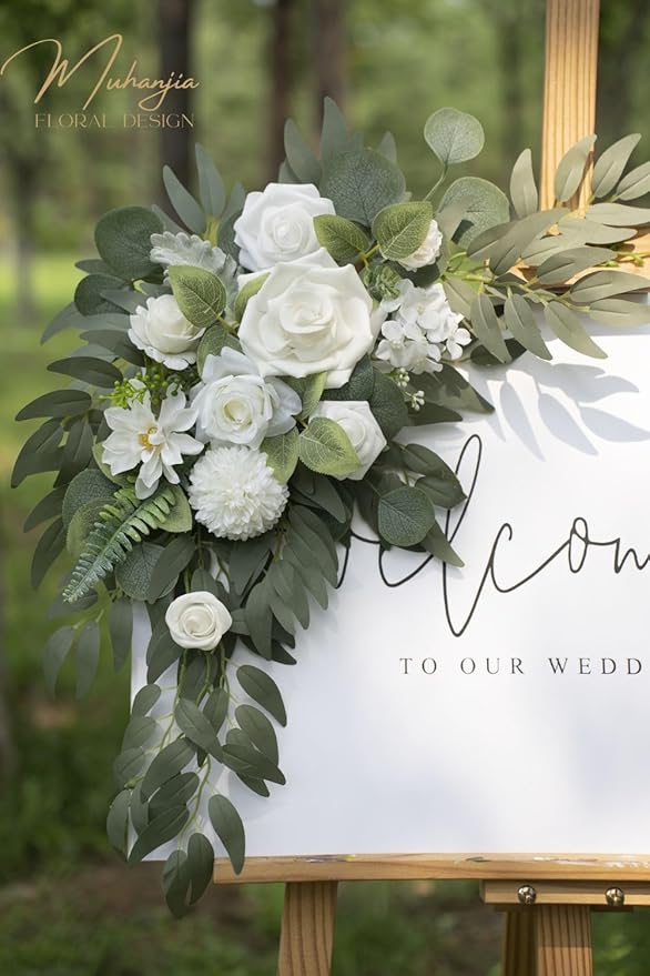 Wedding Sign Faux Flower Swag for Ceremony Party Reception Entrance Floral - Image 3