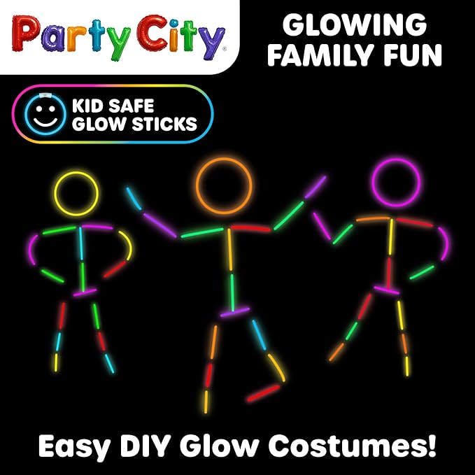 Party City 500 Glow Sticks Bulk Party Pack 8”– Neon Glow in the Dark Party - Image 5