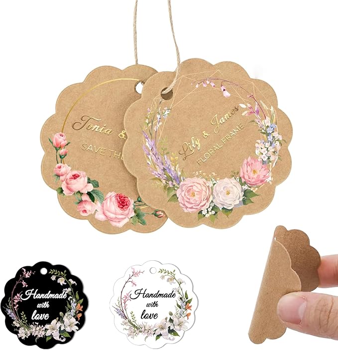 Custom Gift Tag, Personalized Favor Label, Kraft Wrapping Decoration, Wedding - Image 4