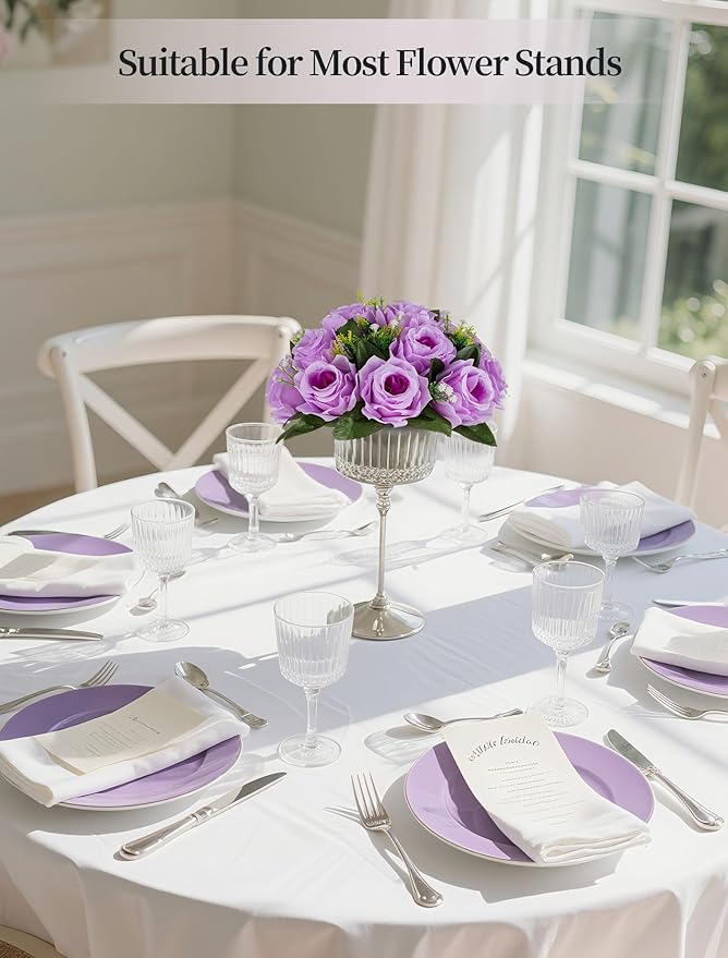BLOSMON Flower Balls Wedding Rose Centerpieces: 10 Pcs Lilac Fake Flowers Lilac - Image 6