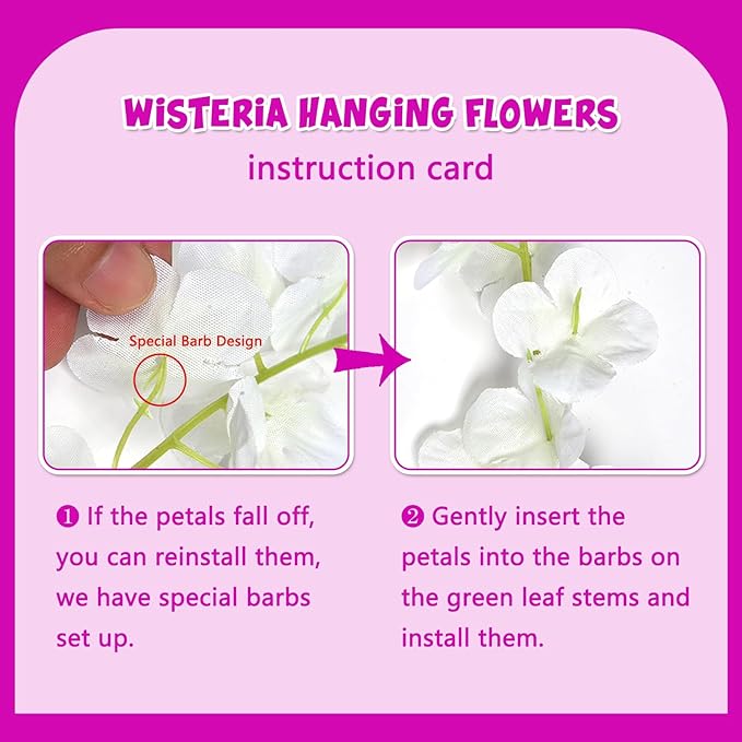 5 Pack Purple Red Wisteria Hanging Flowers Garland, 3.77 Feet Artificial Flower - Image 3