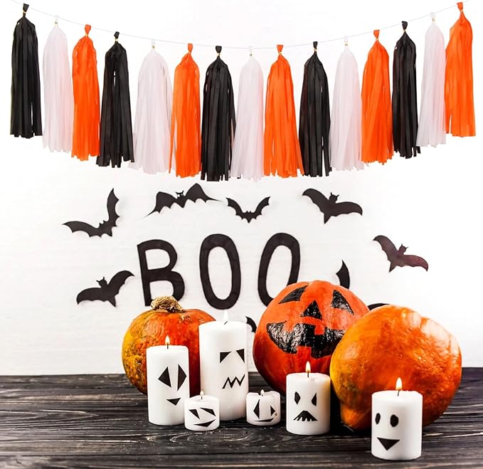 Black White Orange Halloween Party-Decorations - Image 7