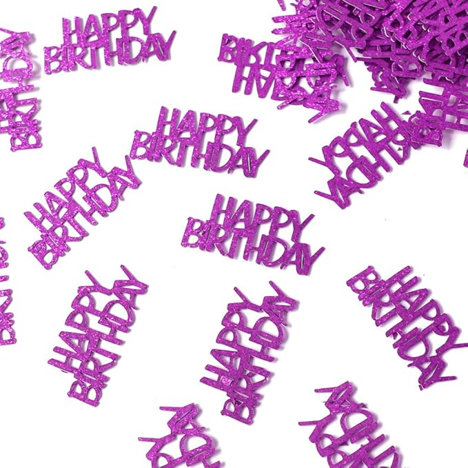 Purple Happy Birthday Confetti Girl Birthday Party Decorations Glitter Table - Image 4