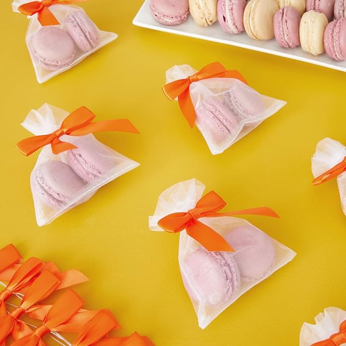Bright Creations 100 Pack Orange Twist Tie Bows - Image 2