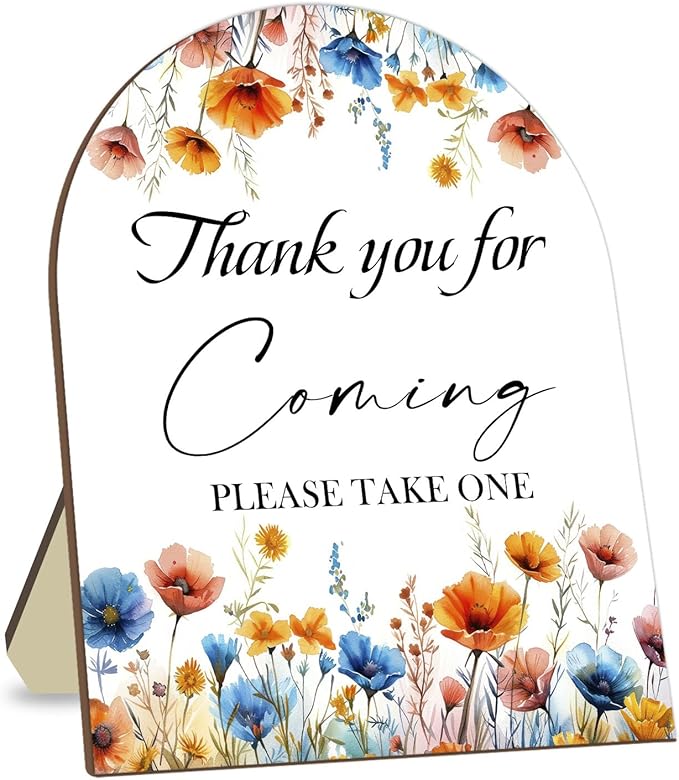 Thank You for Coming Please Take One Sign, Floral Decor Wedding Shower Favors by CelebrateEveryMoment