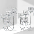 4 Arms Crystal Candelabra Tealight Holder by kehail