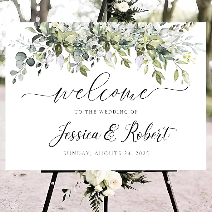 Personalized Wedding Welcome Sign, Welcome To Our Wedding Sign, Custom Design by CENOVACY