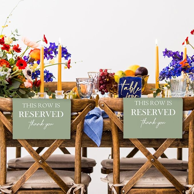 Reserved Seating Chair Signs, This Row Is Reserved Pew Cloths Seating - Image 6