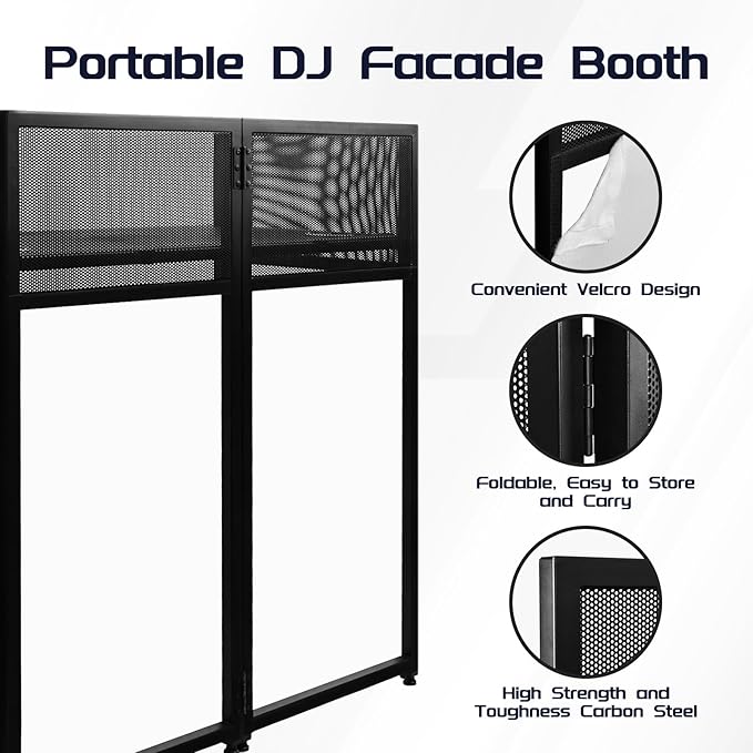 Portable DJ Booth 40" x 20", DJ Facade Table - Image 3