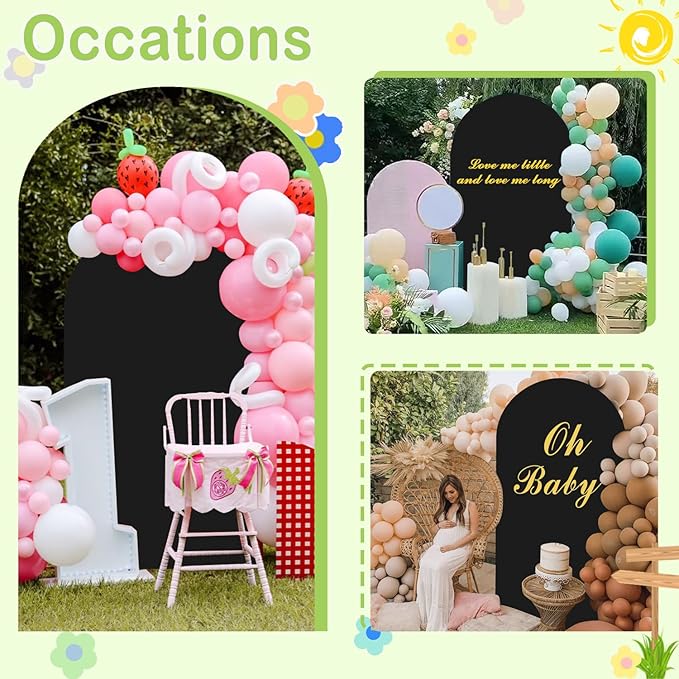 Wedding Arch Cover Black Arch Covers Stretchy Backdrop 4ft Spandex Fitted Arch - Image 3
