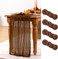 Brown Cheesecloth Table Runner Tan 4 Pack Fall Table Runners Boho Gauze 120 by DeZerlor