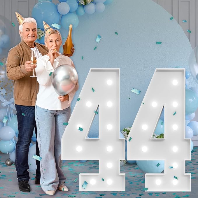 imprsv Marquee Numbers Large 44th-Birthday Decorations: 4ft Light Up Number - Image 6