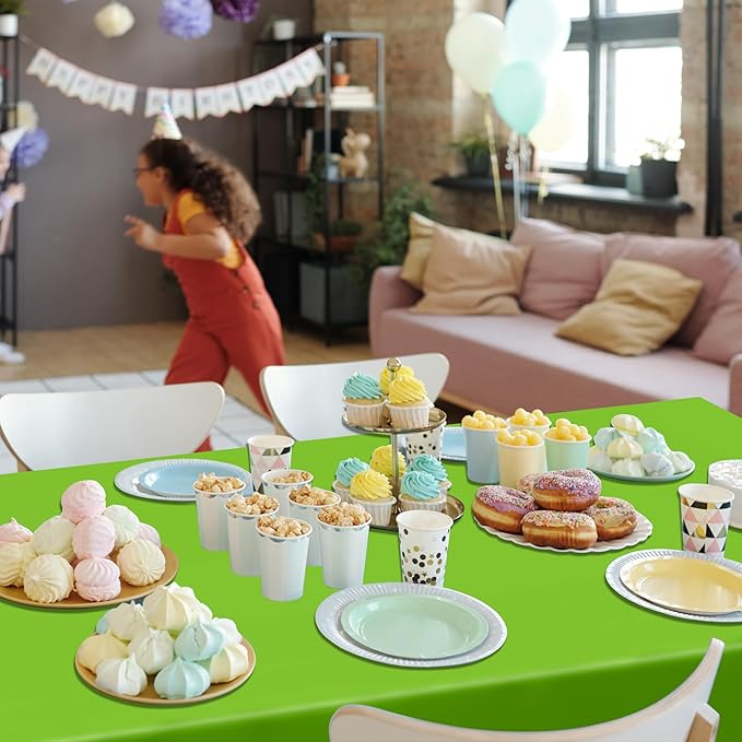 QZYL 12 PCS Bright Plastic Table Cover, 54 X 108 in Rectangle Disposable Table - Image 8