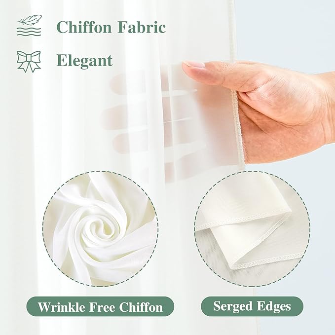 Wedding Arch Draping Fabric, 1 Panel 18FT Beige Arch Drapes Chiffon Fabric - Image 2