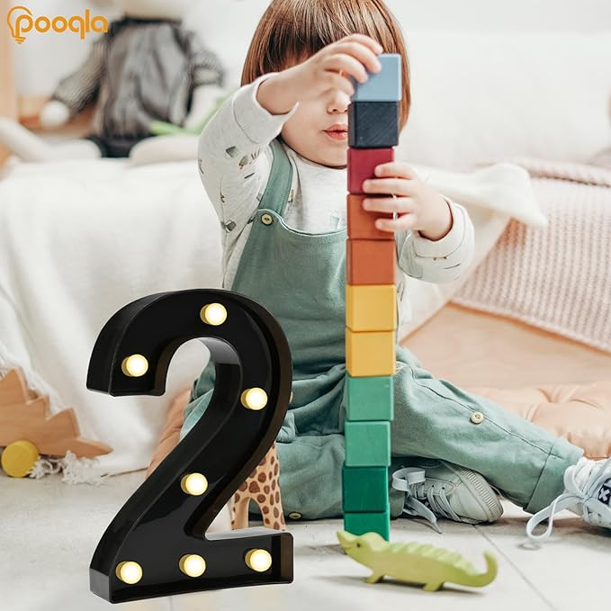 Pooqla Decorative Led Light Up Number Letters - Image 2