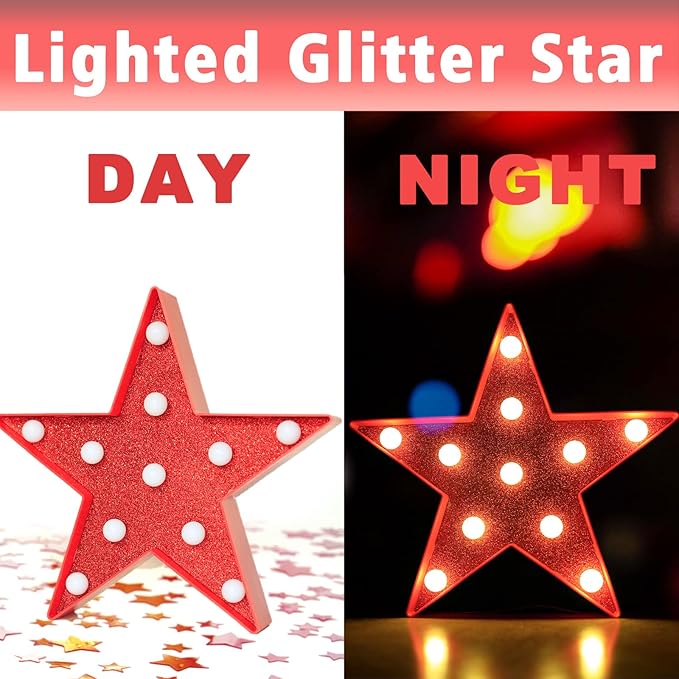 Pooqla Star Marquee Lights, Glitter LED Marquee, Christmas Decoration - Image 5