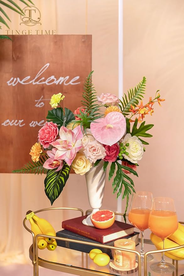 TINGE TIME Artificial Flowers Combo, Fake Flowers Box - Image 5