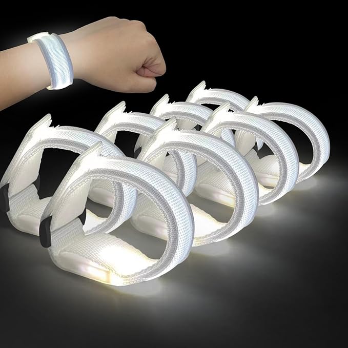 M.best 8pcs LED Light Up Bracelets Glow Flashing Wristbands Glow in The Dark by Mbest