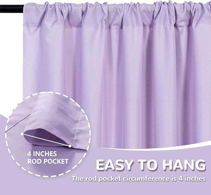 MEETSKY 10ft x 8ft Light Purple Backdrop Curtain - Image 5