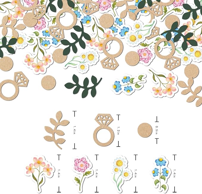 200pcs Flower and Greenery Wedding Confetti - Image 3