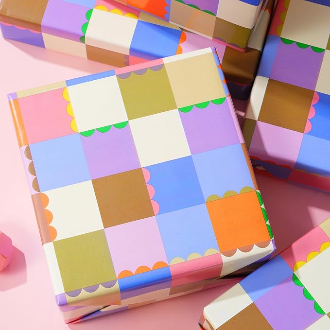 Ulmasinn Color Block Wrapping Paper Roll - Image 4