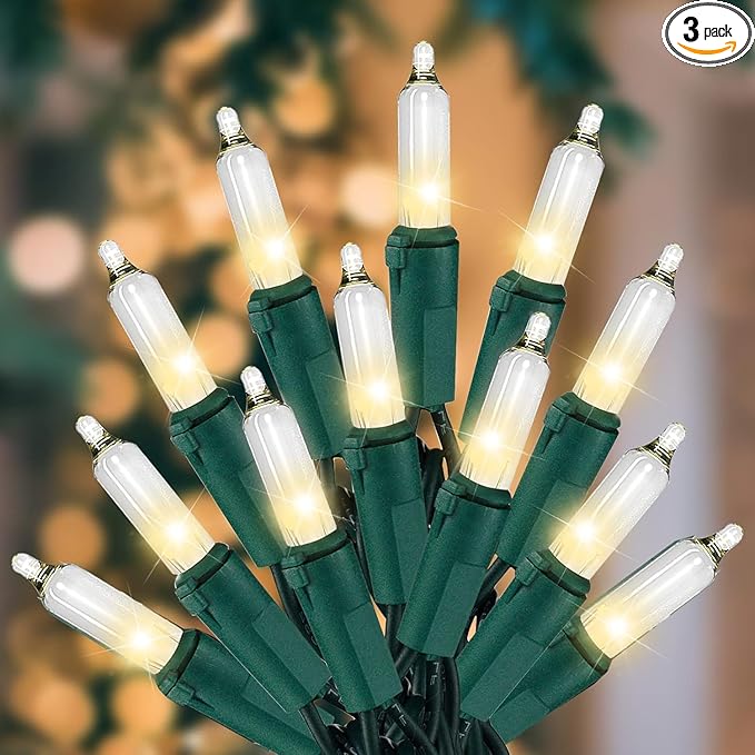 Christmas Lights for Tree 60Ft 300 Count Mini Lights Green Wire Christmas Tree by Yiaht